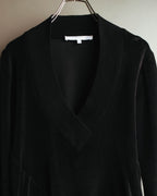 "Véronique Branquinho" 90's-00's Cotton velour v-neck sweatshirt