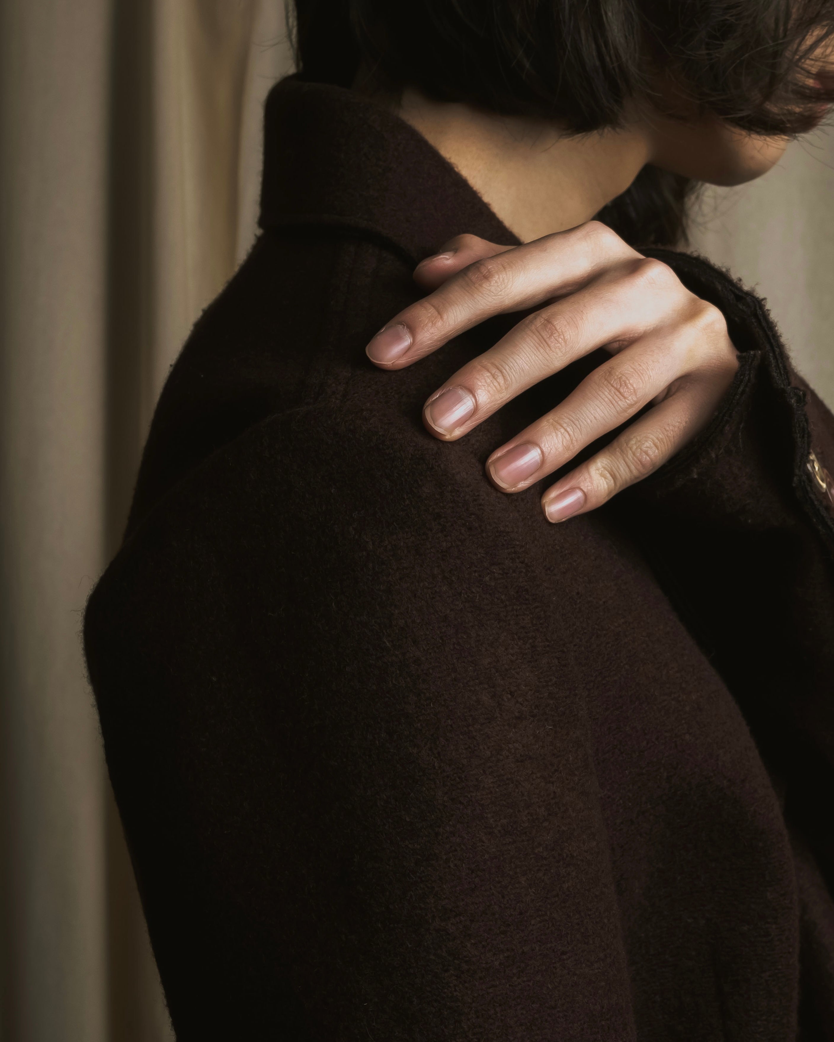 Abrigo de lana cepillada de un solo botón "BOB"