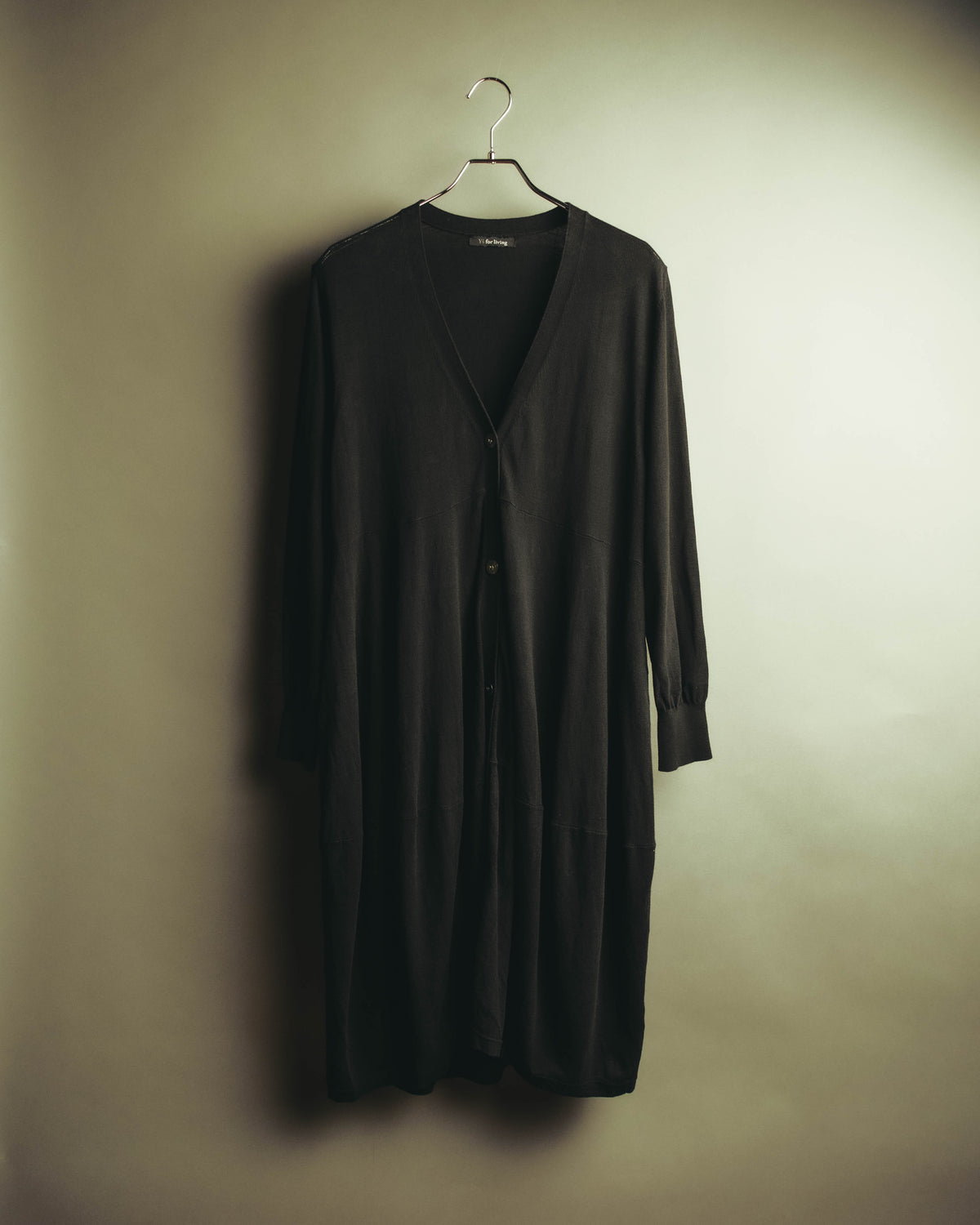 “Y’s for living” Late 2010’s-early 2020’s Draped cotton button-front long dress