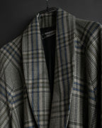 "PIERRE BALMAIN" Glen check belted gown coat