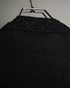 "Christian Dior" 90's-00's Open front wool silk pointelle knit cardigan