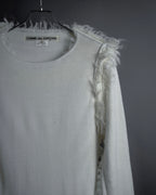 "COMME des GARCONS" 18AW layered mesh design fringe thick knit