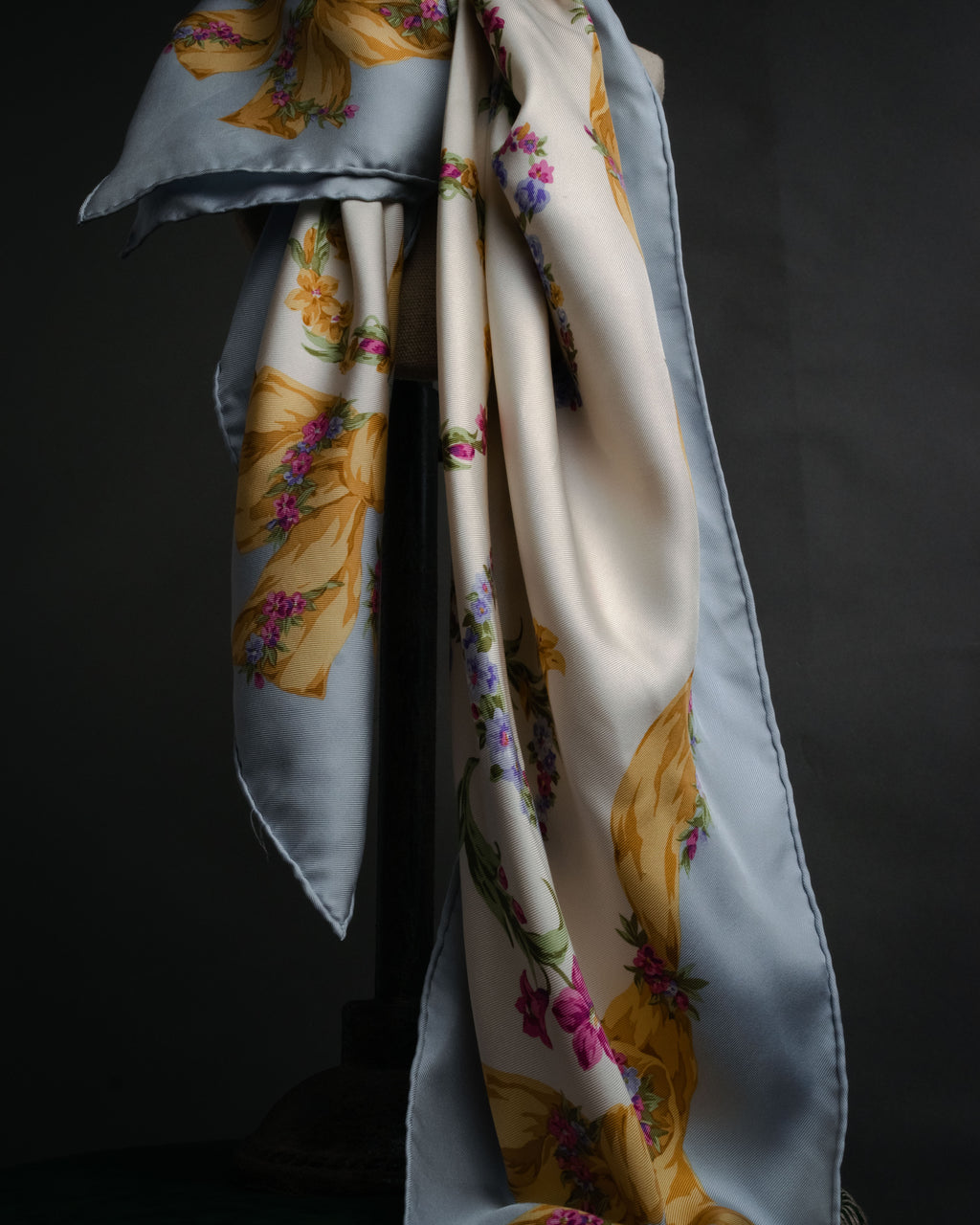 “Christian Dior” 90’s Floral logo silk scarf