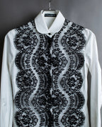 "Dolce &amp; Gabbana" Flower engraved lace design shape fit shirt