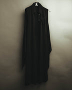 -SPECIAL- “HERMÈS“ 00’s-10’s Sleeveless silk draped shirt dress