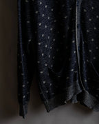 "Vintage abstract polka dot knit cardigan"