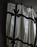 "CHANEL" Logo engraved ribbon motif design large scarf