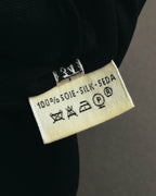 “HERMÈS” 90’s-00’s Minimal black silk wrap skirt