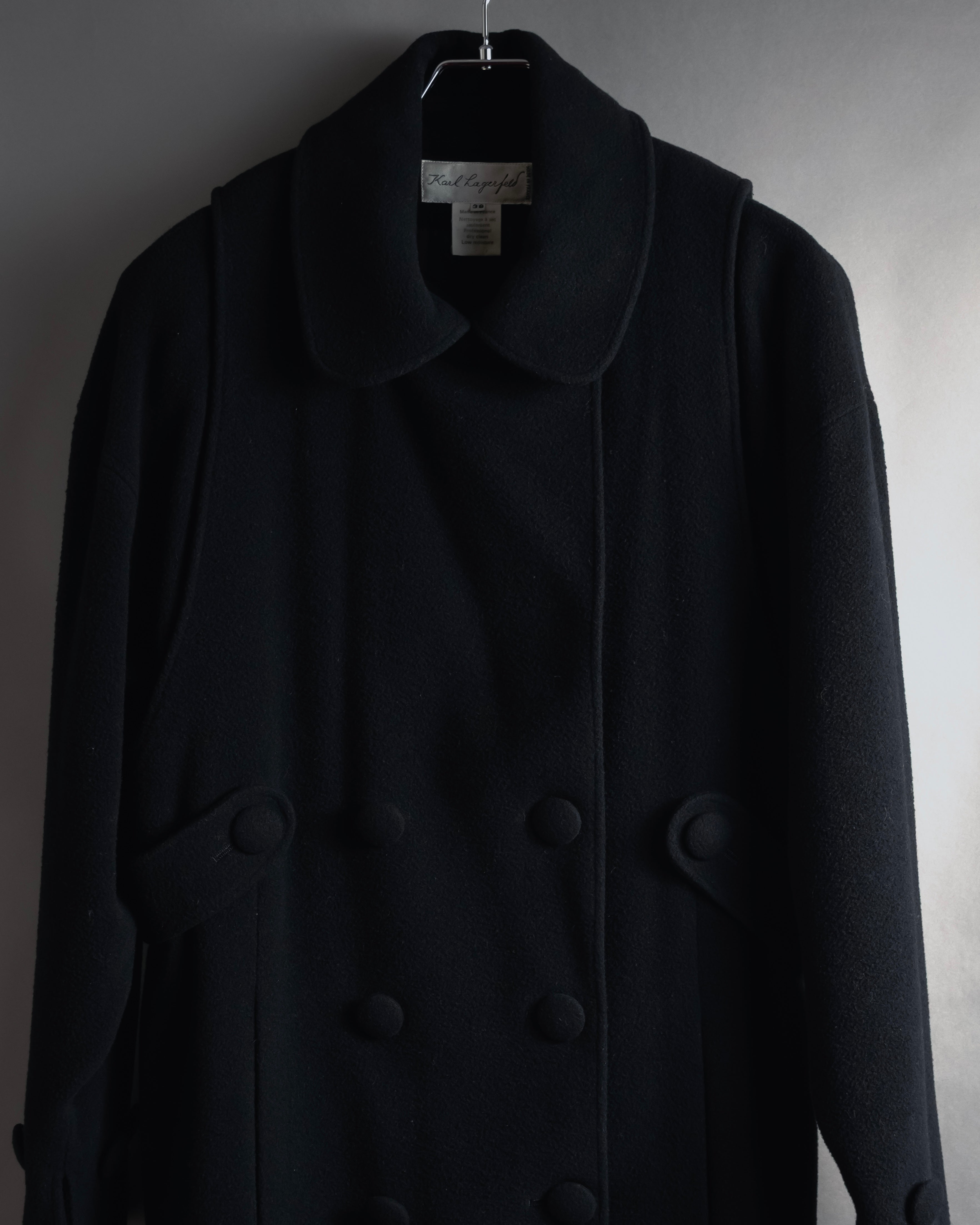 "Karl Lagerfeld" 80's-90's Round collar curvaceous coat