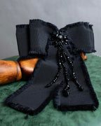 "GUCCI" Black bejeweled grosgrain ribbon