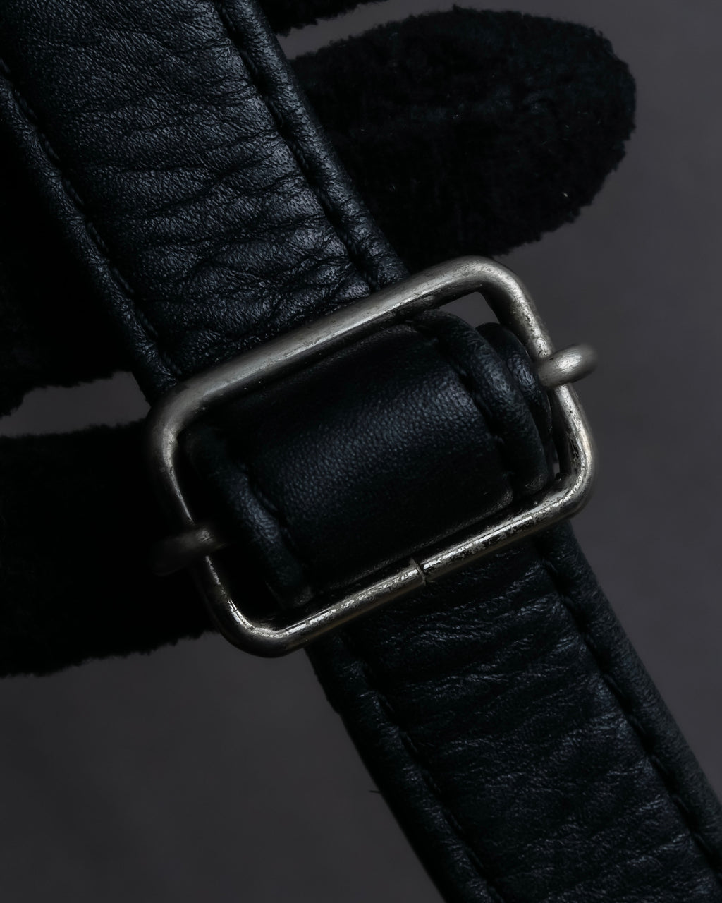 "JEAN PAUL GAULTIER" Logo engraved clasp frame 2way leather bag