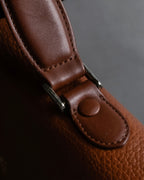 "BURBERRYS" Horizontal design camel grained leather bag