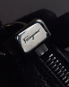 "Salvatore Ferragamo" Gancini motif design large leather shoulder bag