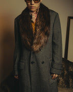 -SPECIAL- "GUCCI" 00's-10's Luxurious beaver fur-collar wool overcoat