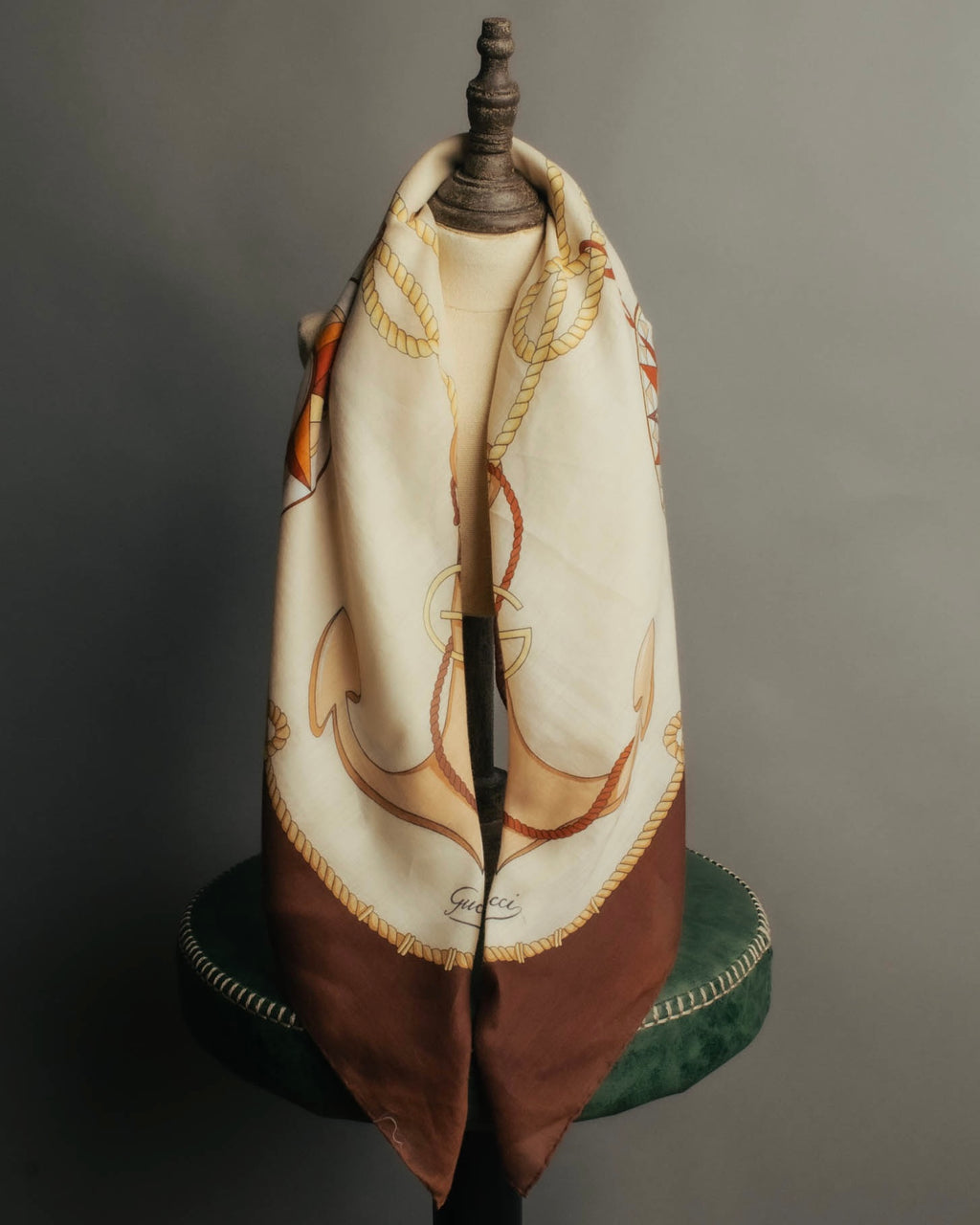 “GUCCI” 70’s-80’s nautical motif sheer scarf