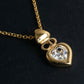 "Christian Dior" Heart motif zirconia gold pendant