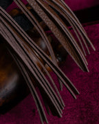 "GUCCI" Bamboo motif leather fringe charm