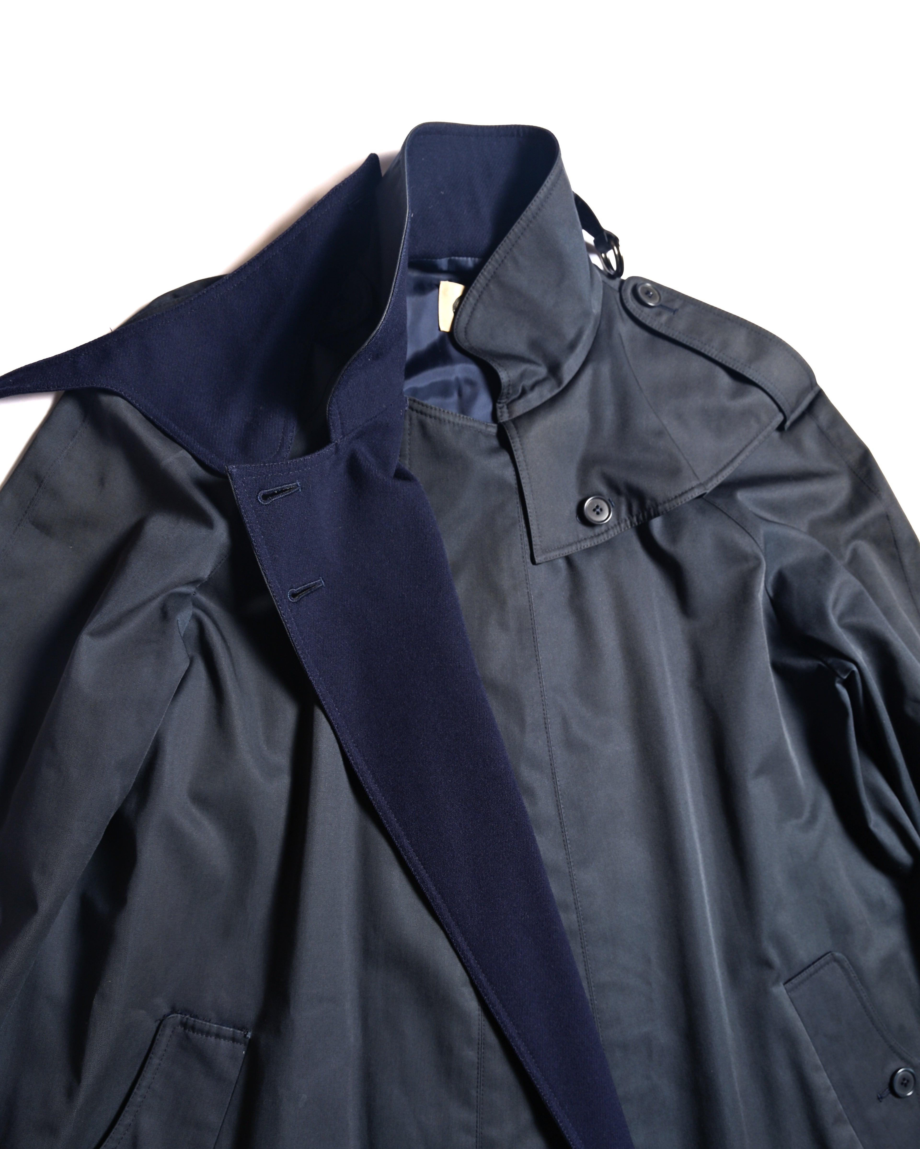 Chloe/ Beautiful A-Line Silhouette Trench Coat Navy