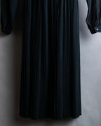 "SOANA" Bowtie belted design long black dress