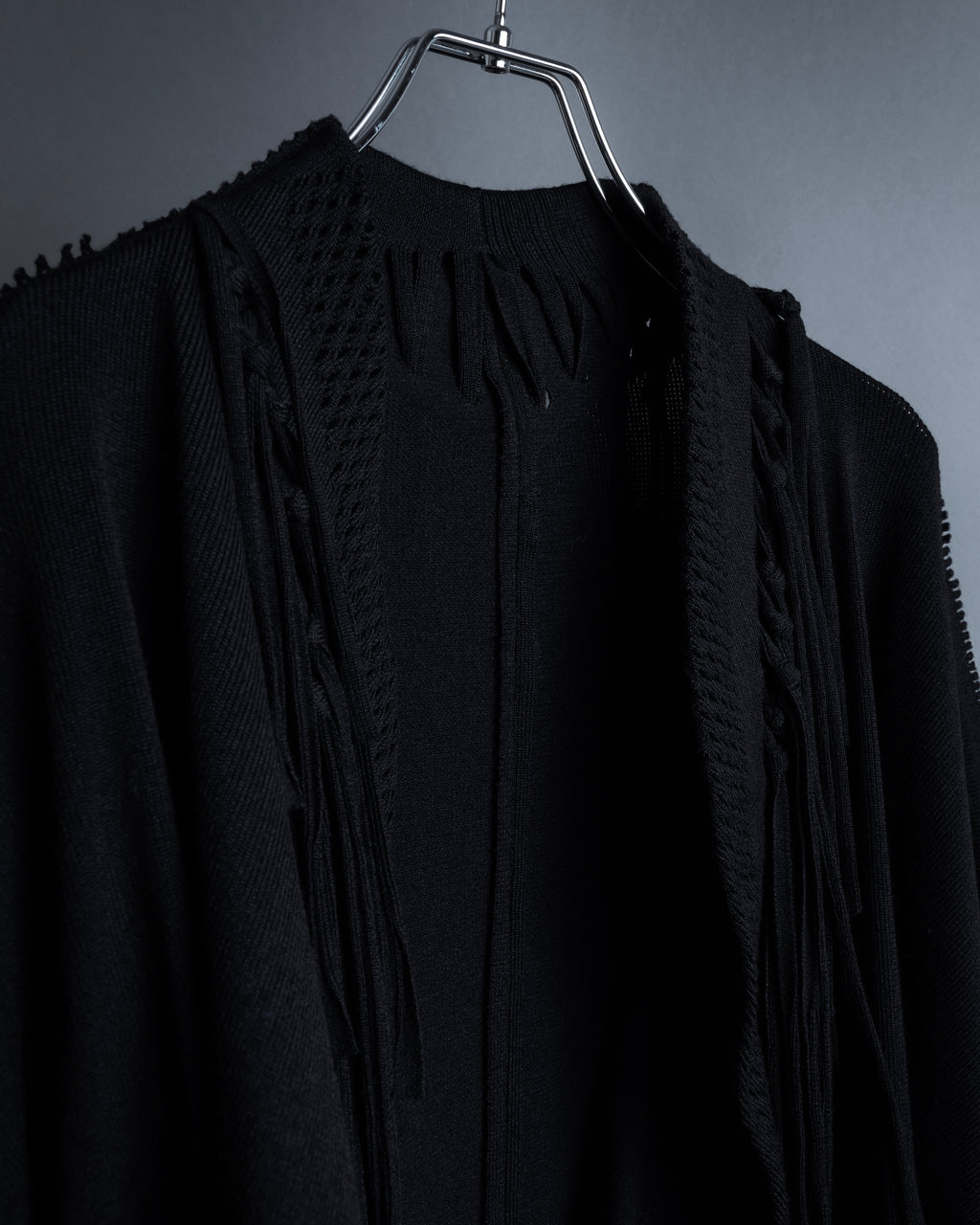 "ISSEY MIYAKE" 01AWRough knit fringe design cardigan