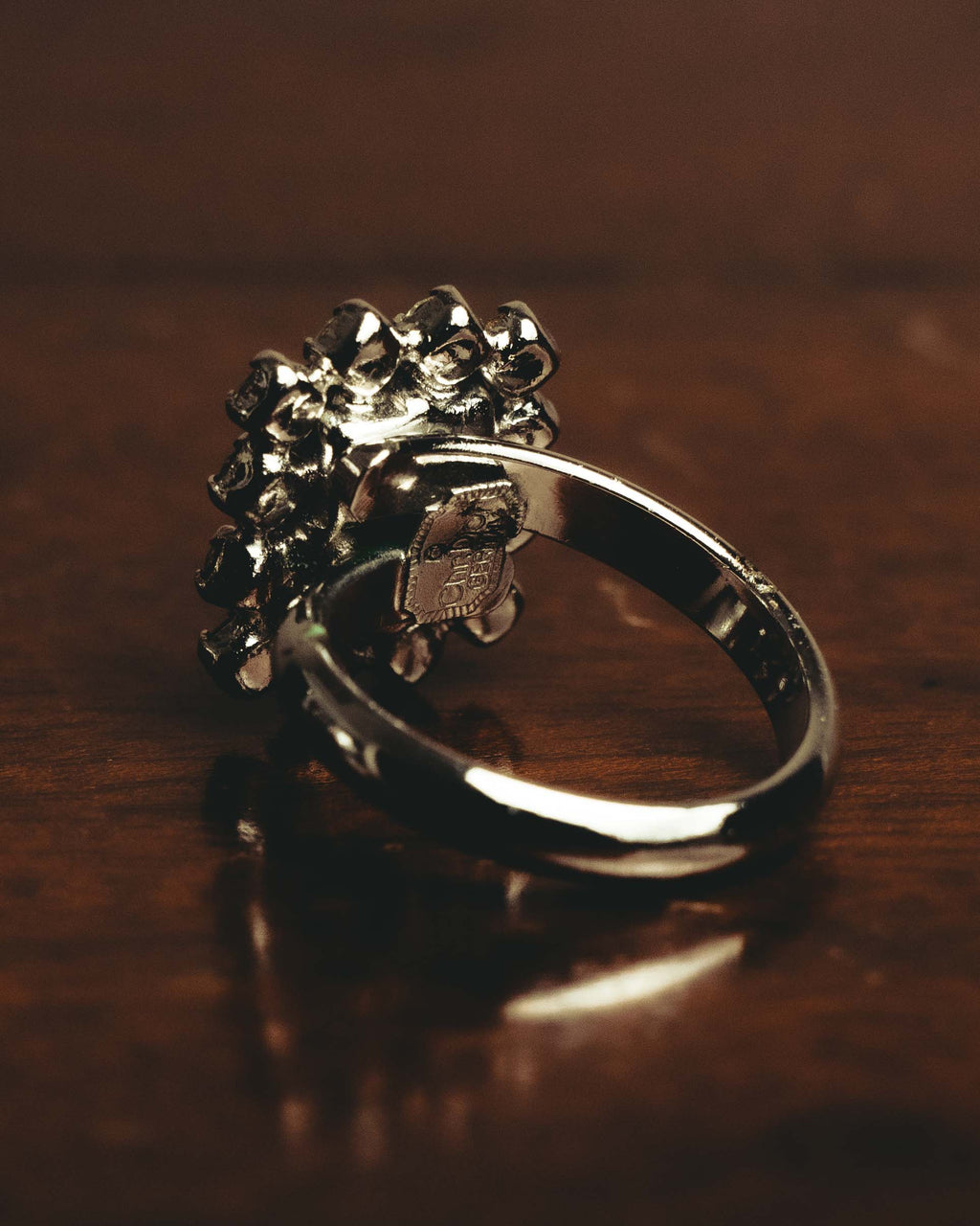 "Christian Dior" 70's-80's Emerald halo costume ring
