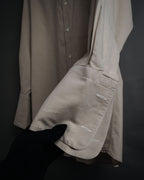 “DONNA KARAN NEW YORK” 90’s oversized cuff cotton linen shirt