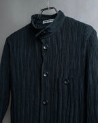 "ISSEY MIYAKE" Pleated vertical line shirt jacket