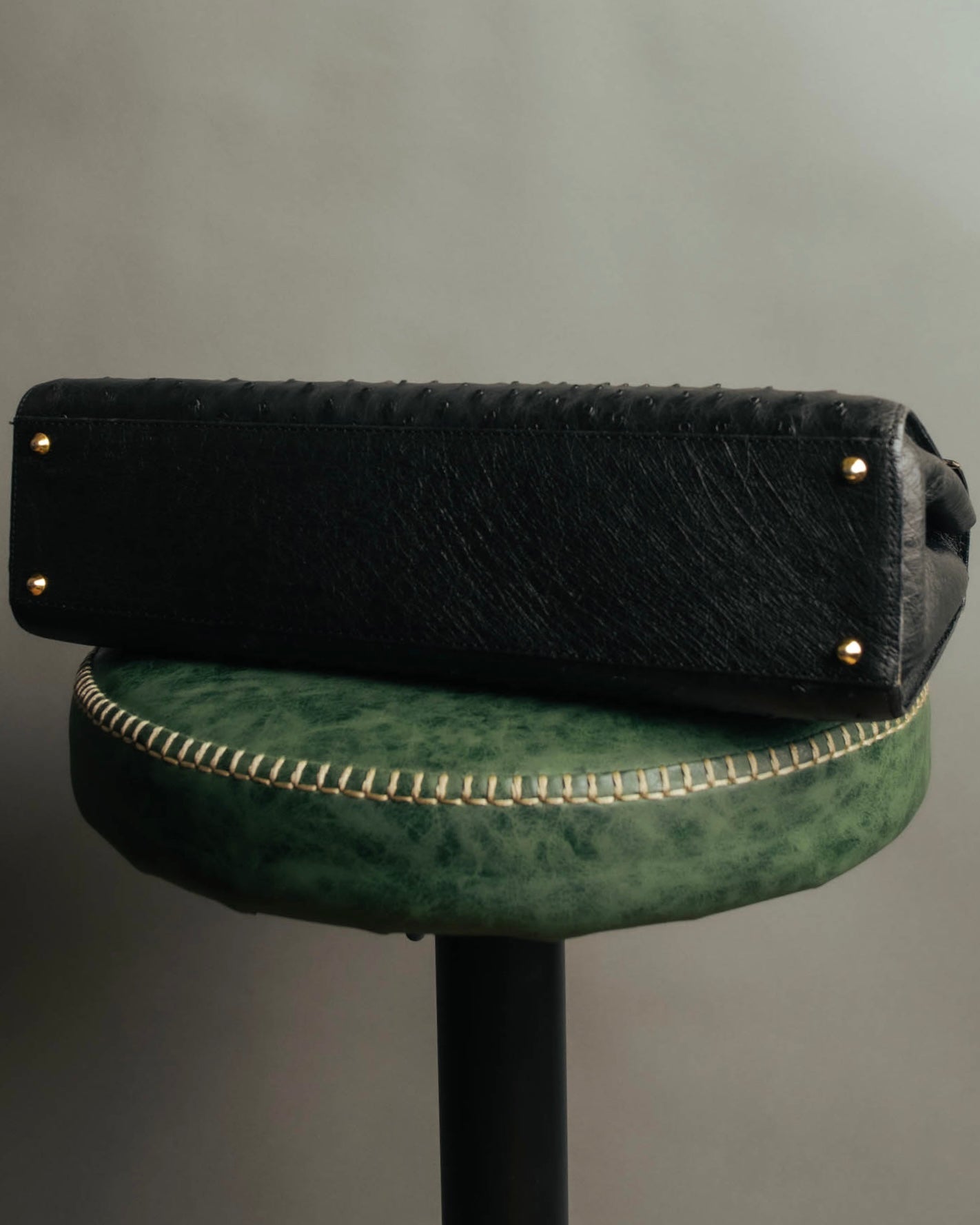 “Jardin des Sacs” 80’s-90’s Ostrich leather top handle bag