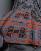 "HERMES" Check pattern cropped skirt