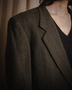 "Yves Saint Laurent diffusion hommes" 80’s-90’s structured glitter pinstripe wool suit set-up