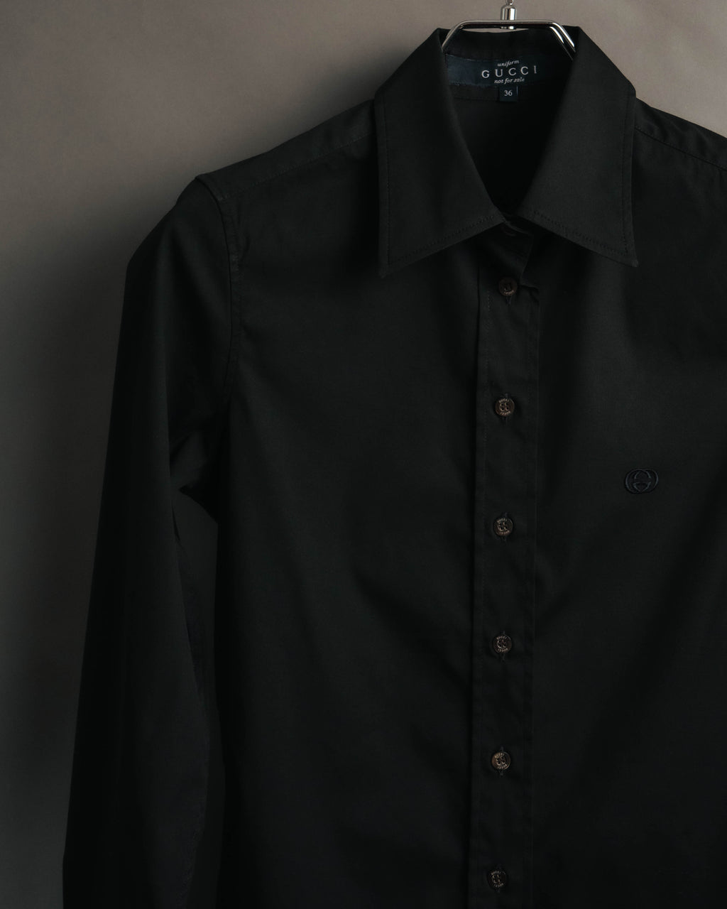 "GUCCI" 00's Black uniform long sleeve shirt