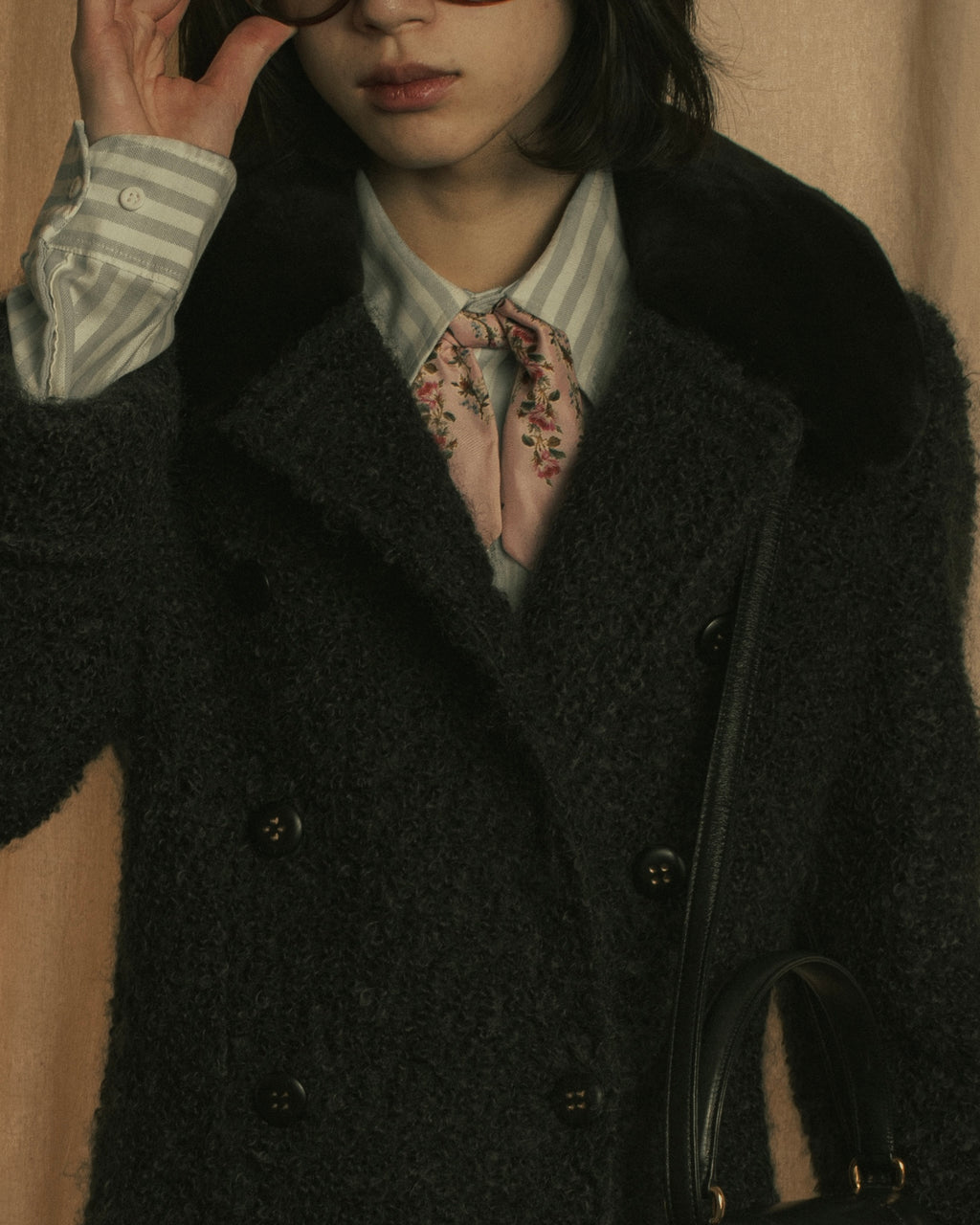 -SPECIAL- "GUCCI" Michele design floral print silk twilly scarf