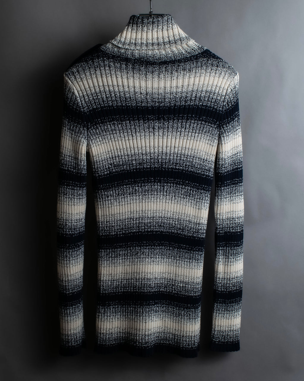 "Christian Dior" Gradient striped irregular neck knit