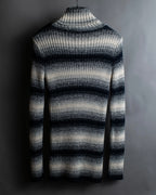 "Christian Dior" Gradient striped irregular neck knit