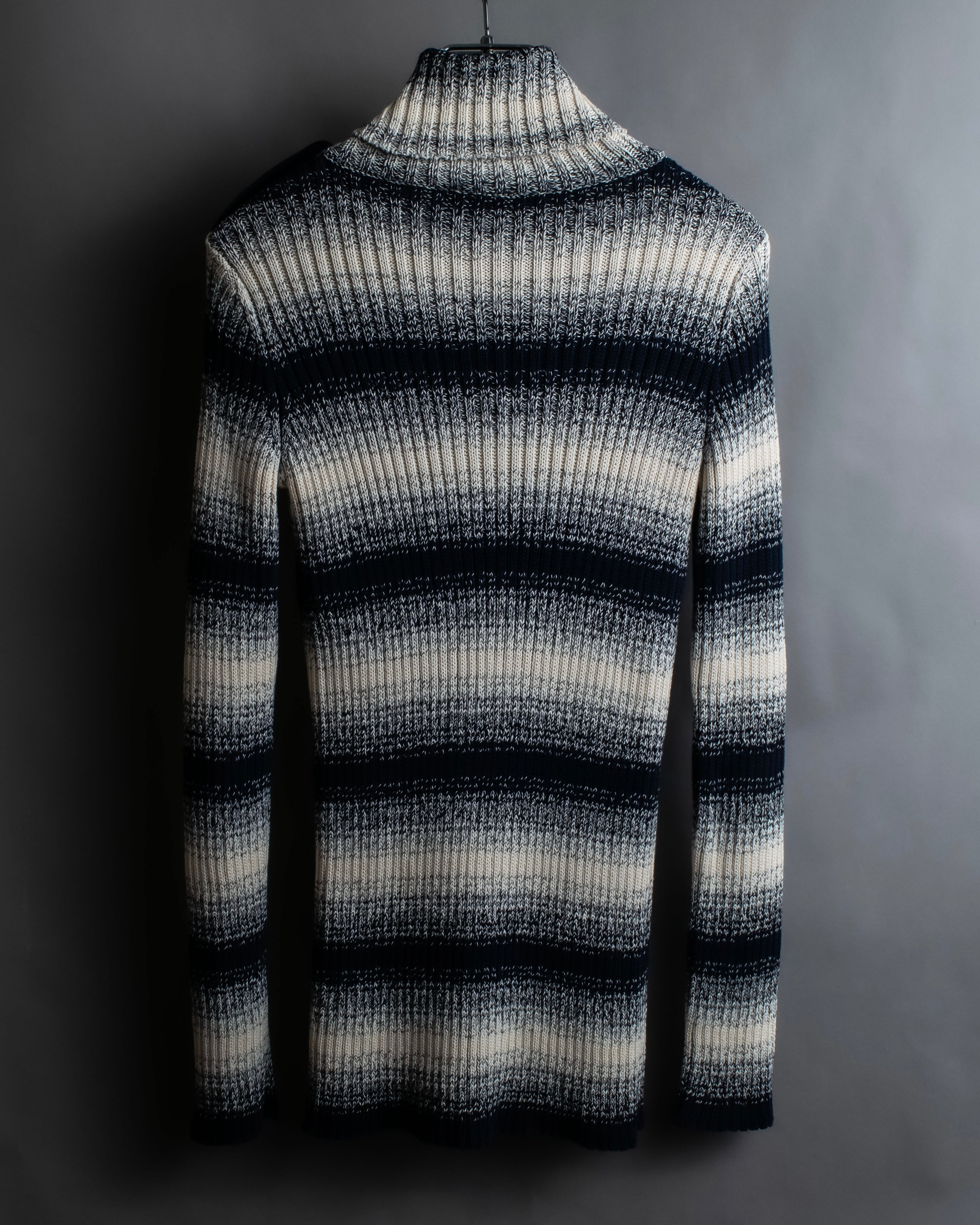 "Christian Dior" Gradient striped irregular neck knit