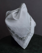 "HERMES" Embroidered knot border cotton scarf