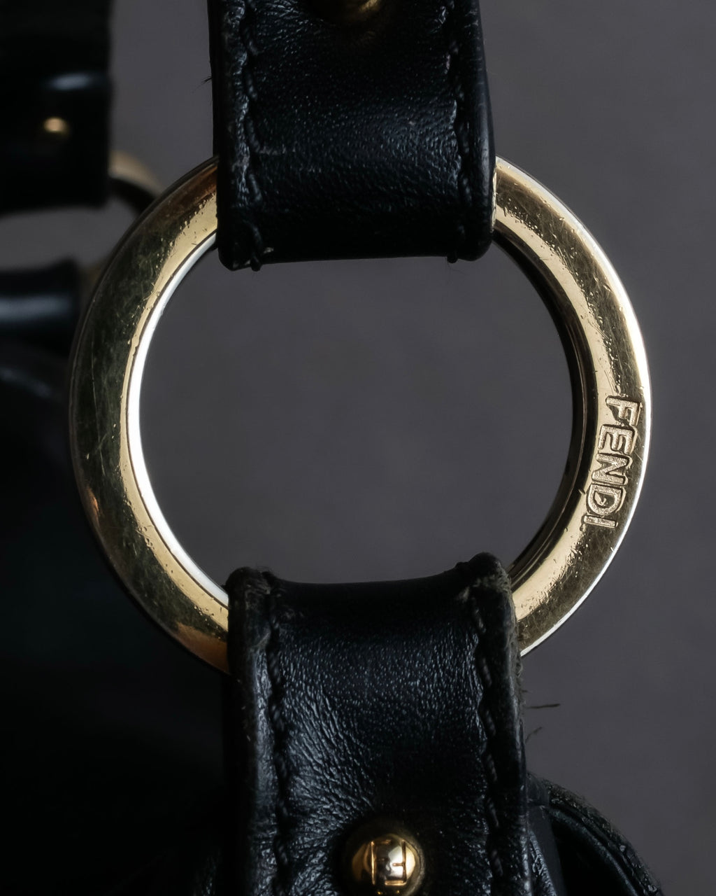 "FENDI" Gathered design leather one-shoulder bag