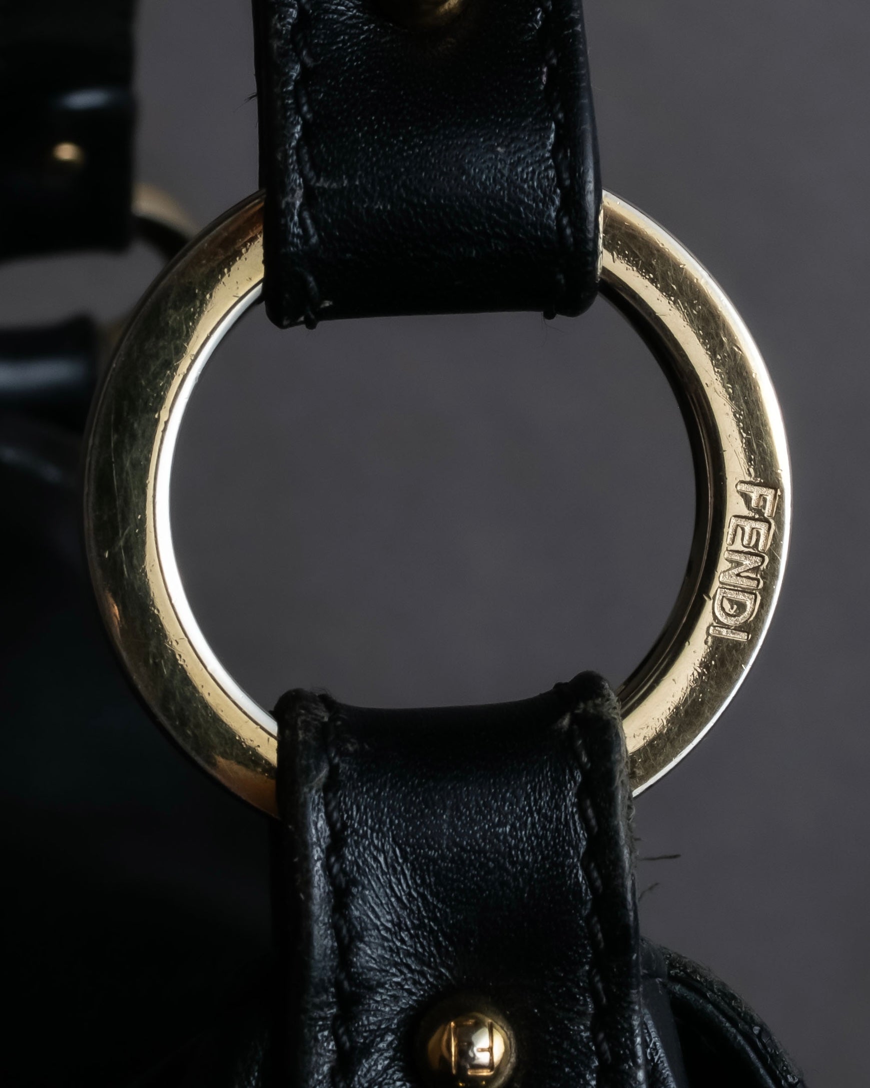 "FENDI" Gathered design leather one-shoulder bag