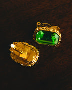 "Yves Saint Laurent" 80's-90's Emerald green clip-on earrings