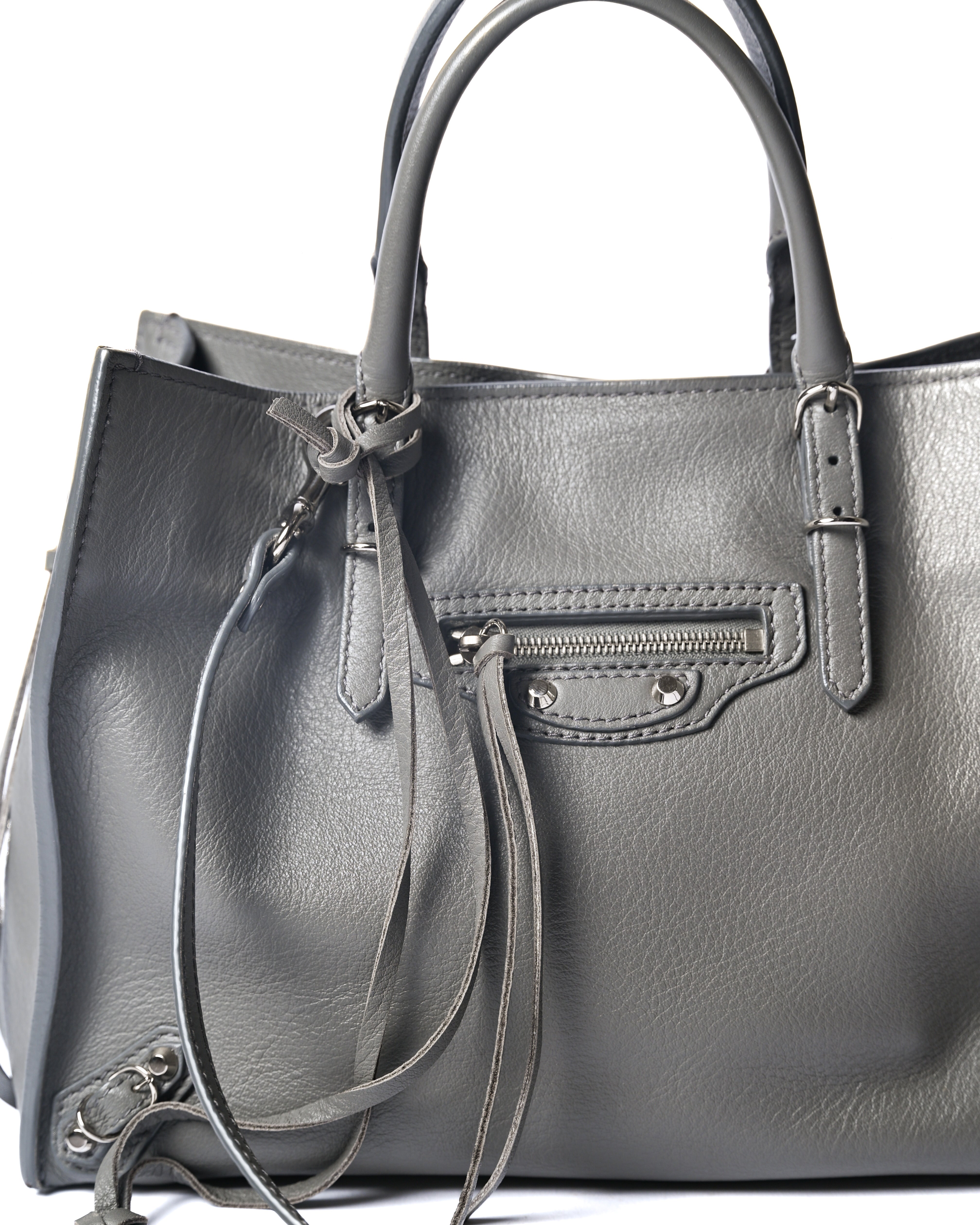 BALENCIAGA/ “Papier A6 ” Zip Around 2 Way Handbag Gray – MOOD