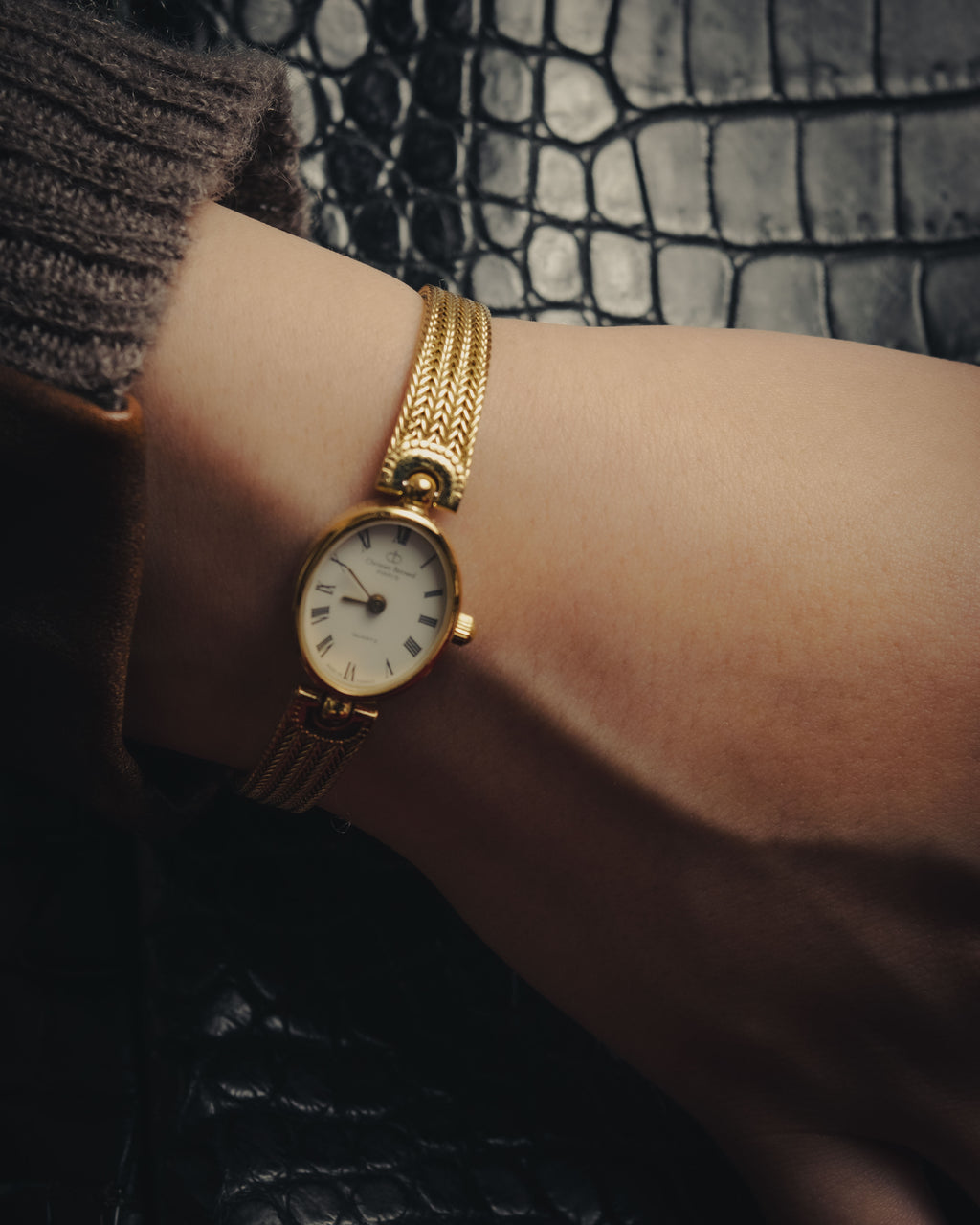 -SPECIAL- “Christian Bernard” 80’s-90’s Oval mesh bracelet watch