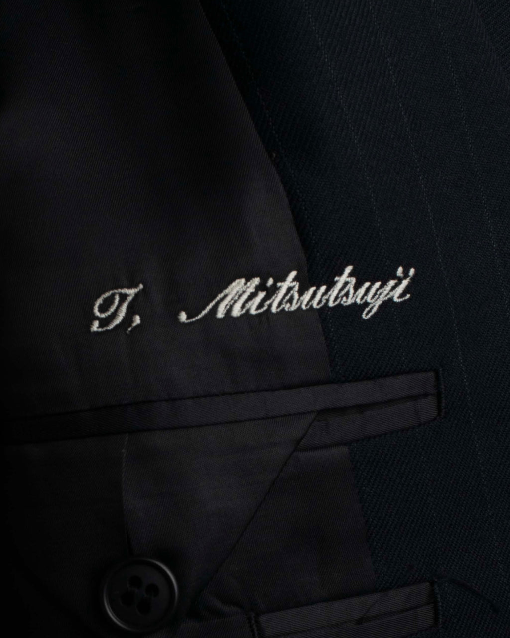 "YVES SAINT LAURENT" 00's shadow stripe pattern beautiful tailoring set up