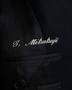 "YVES SAINT LAURENT" 00's shadow stripe pattern beautiful tailoring set up