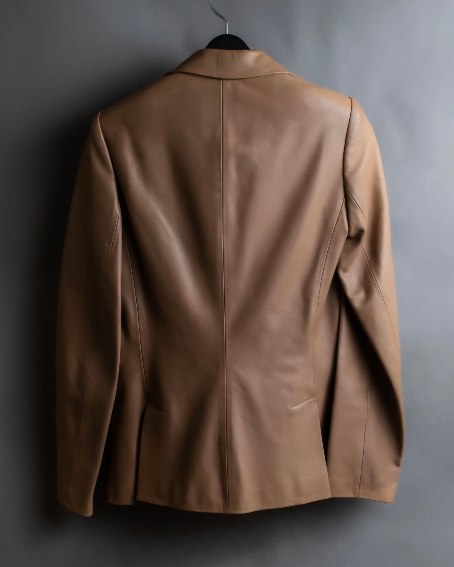 "LOEWE"  Camel brown leather tailored jacket