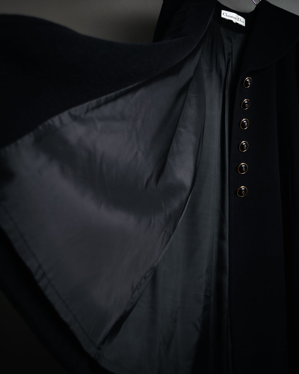 –SPECIAL– “Christian Dior” 80’s-90’s Angora blend sailor collar A-line coat