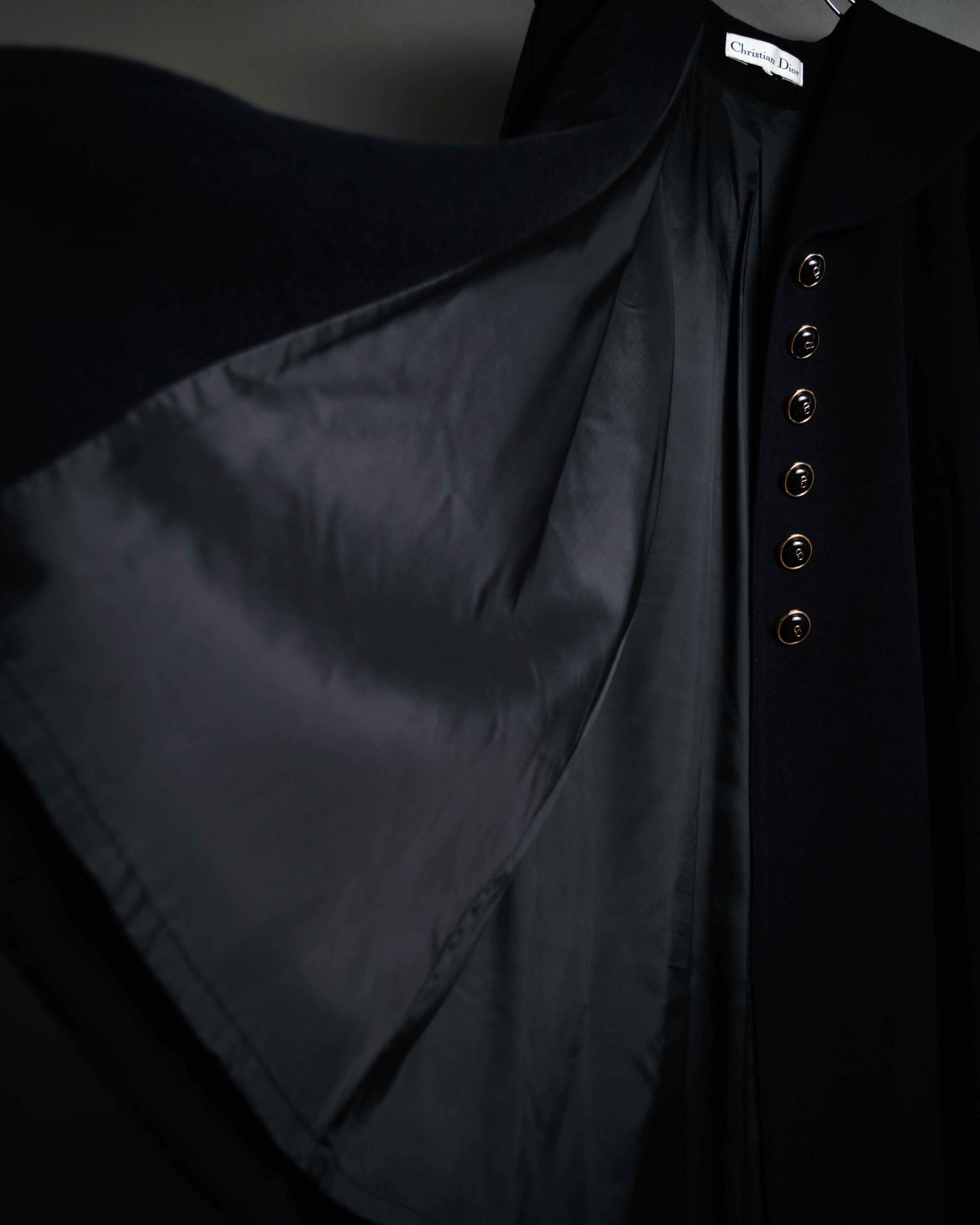 –SPECIAL– “Christian Dior” 80’s-90’s Angora blend sailor collar A-line coat