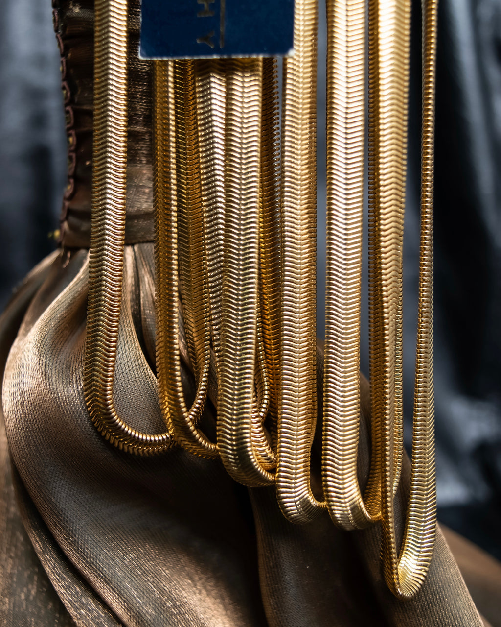 "GIVENCHY" 7 strand accordion chain choker necklace