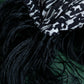 "Saint Laurent Paris" Abstract animal print pleated fringe muffler