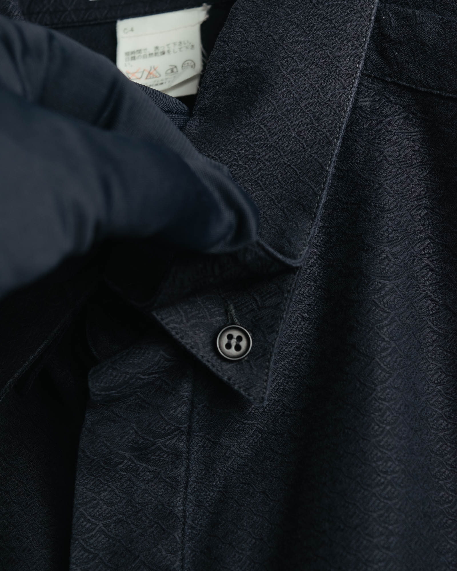 "GIANNI VERSACE" 80's-90's Dark jacquard long sleeve shirt