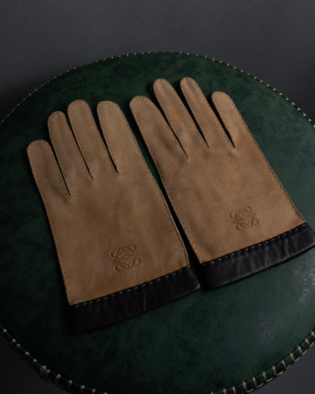 "LOEWE" Logo engraved combination leather gloves